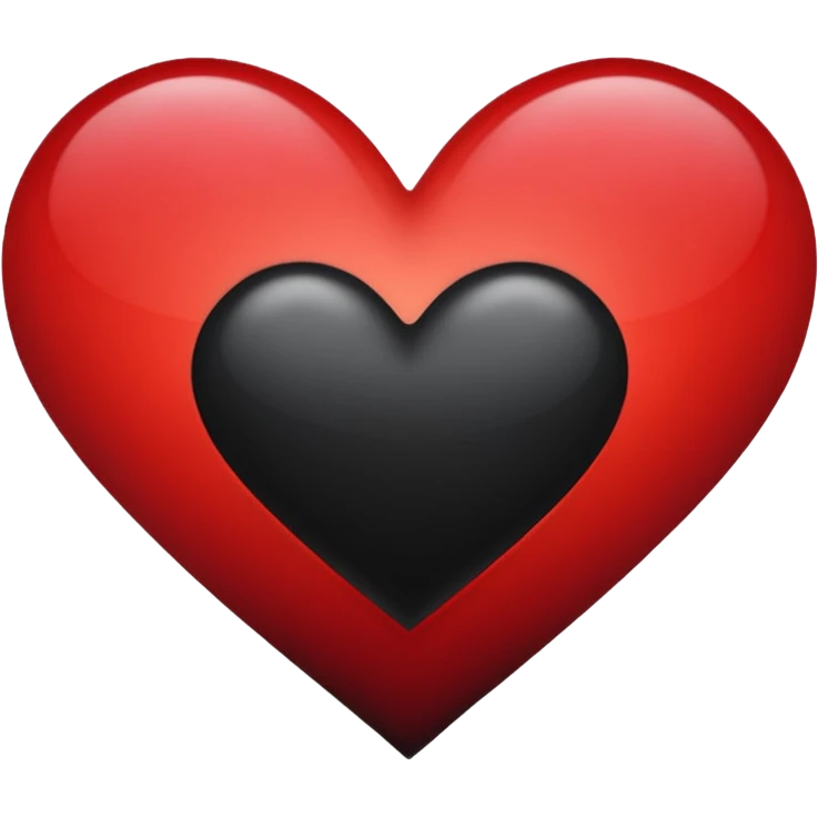Black and red heart gradient mix emoji