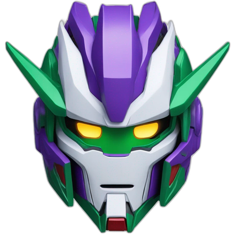 purple and green gundam barbatos face emoji