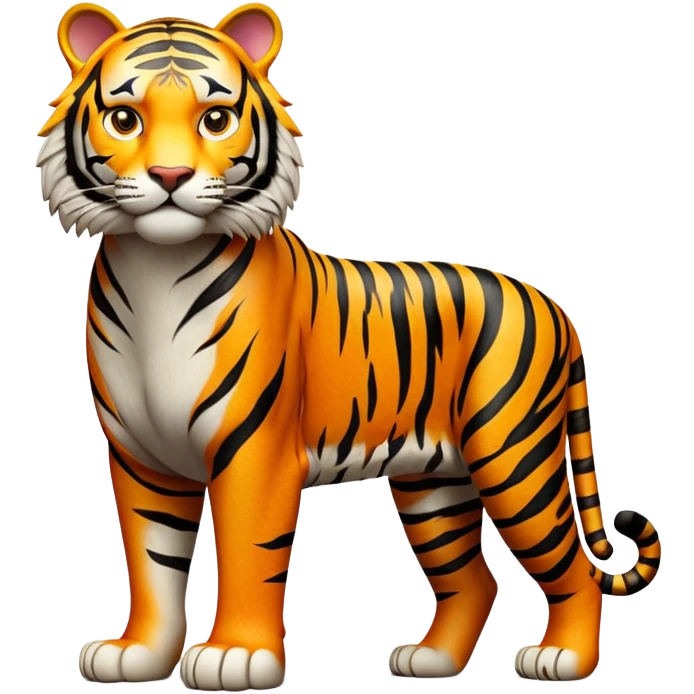 cinematic-tiger-realistic-full-body-standing-emoji,-massive-striped-frame-exuding-power-and-grace,-bold-orange-fur-with-thick-black-stripes,-head-tilted-dramatically,-piercing-yellow-eyes-focused-intensely,-simplified-yet-realistic-focused-features,-highly-detailed,-glowing-with-an-almost-sarcastic-glow emoji