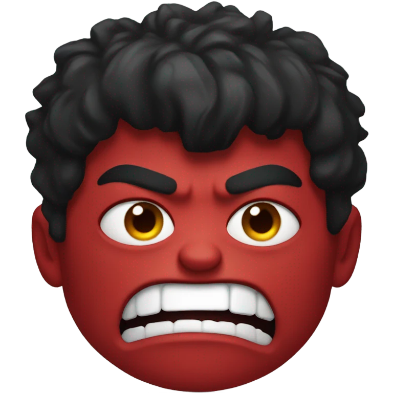 hulk face but red emoji