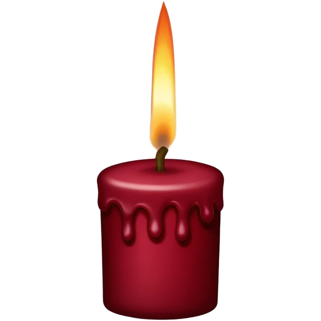 Dark red velvet candle emoji
