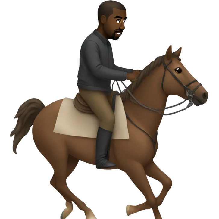 Kanye west riding a horse emoji