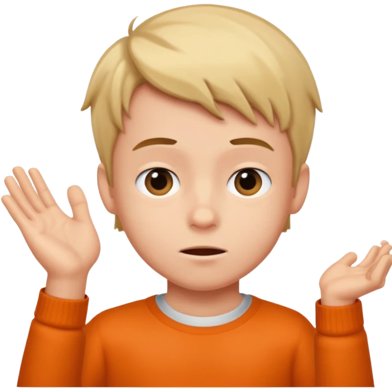 boy shrugging his shoulder emoji