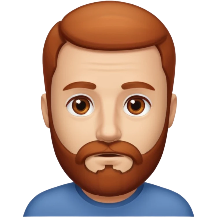 semi balding man with beard. brown eyes and brown/red beard emoji