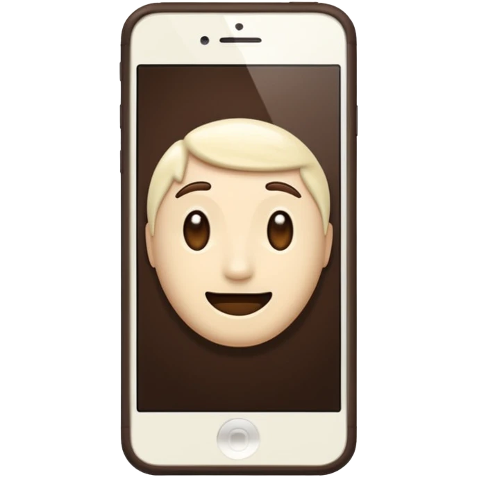 Color Cream color and dark brown iPhone emoji