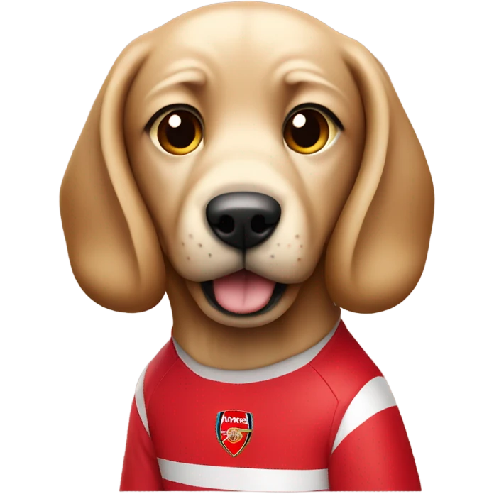 Dog wearing Arsenal shirt  emoji