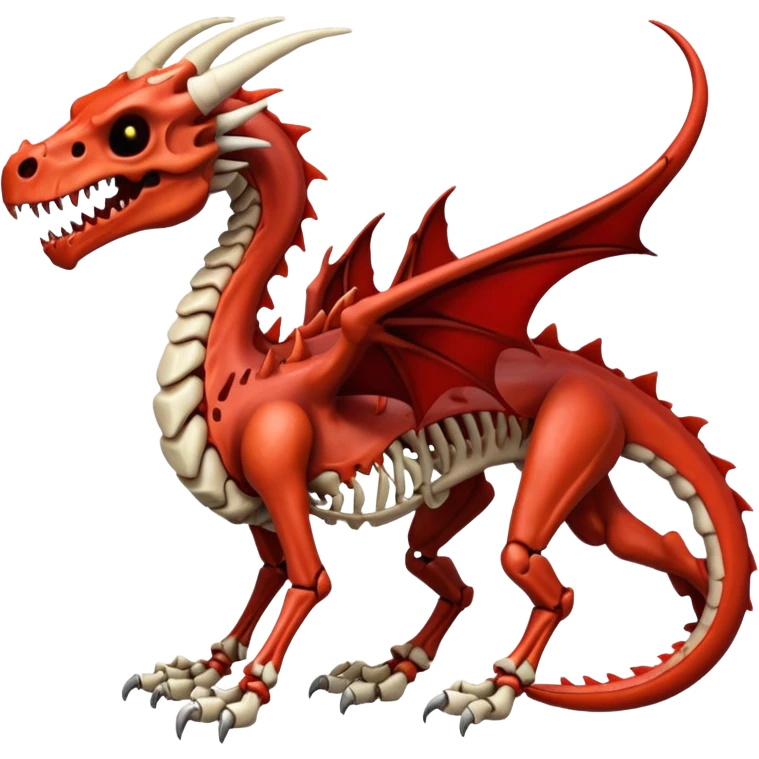  skeletal skeleton bone dragon with blood markings emoji