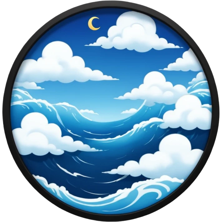 A wide window frame showing Earth’s blue oceans and swirling white clouds below.


















 emoji