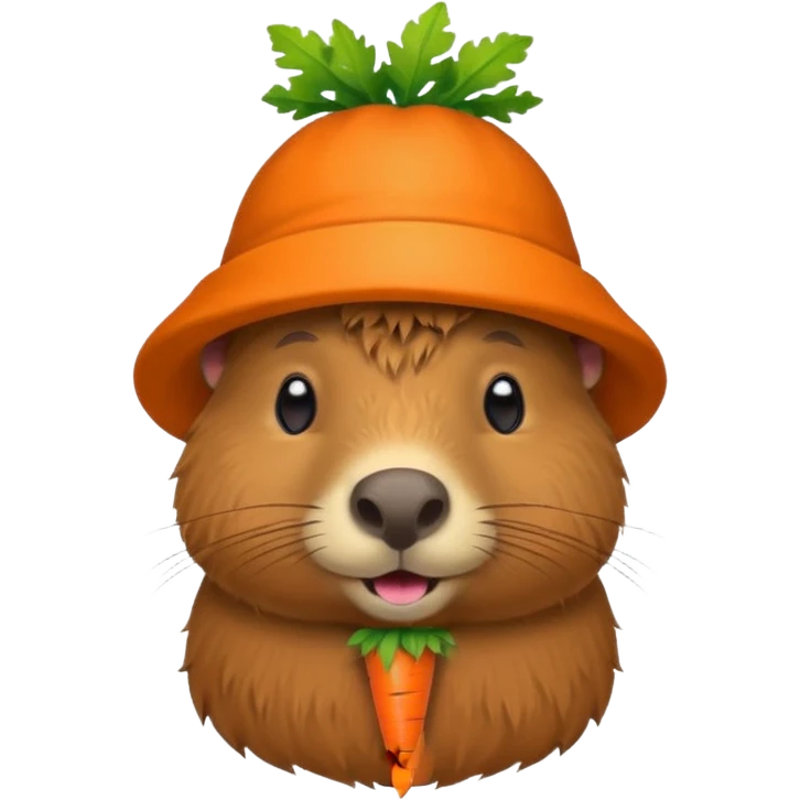 capybara wear carrot hat emoji