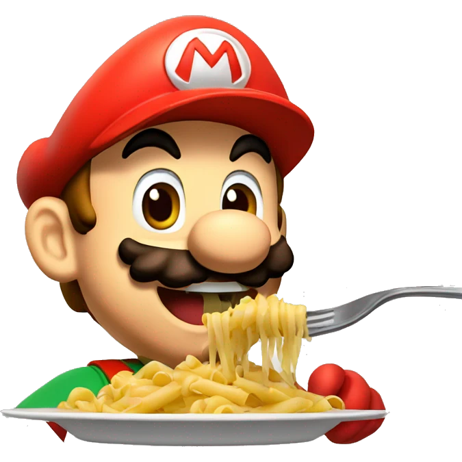 super mario eating pasta emoji