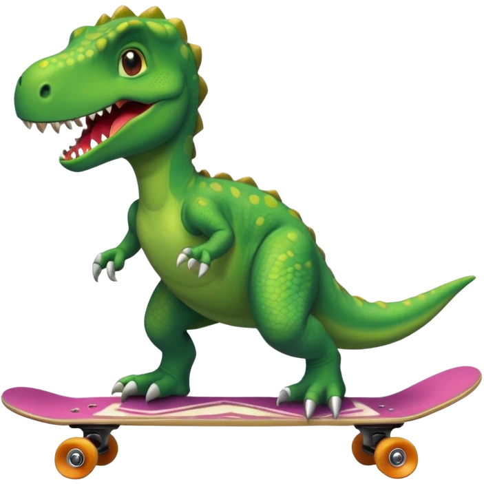 Dinosaur on a skateboard emoji