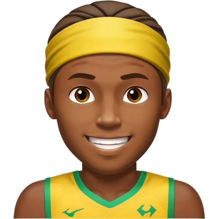 usain bolt half body with head band,half body,  emoji