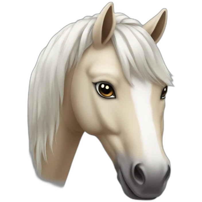 Un cheval pie bai emoji