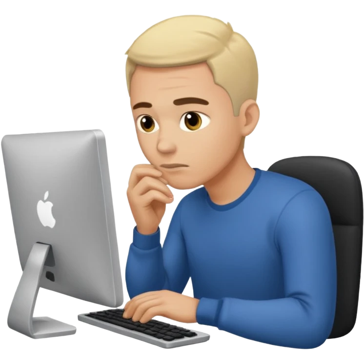 ligth man working on his computer emoji