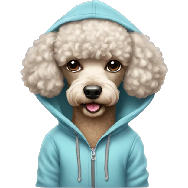 Poodle wearing hoodie  emoji