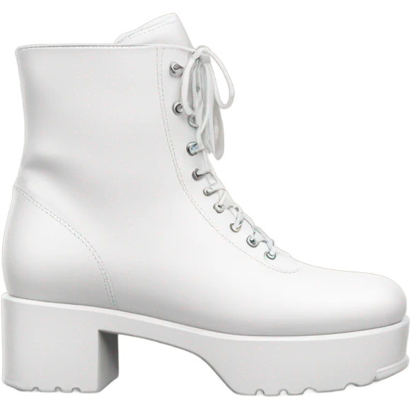 Platform WOLFE High boots white leather emoji