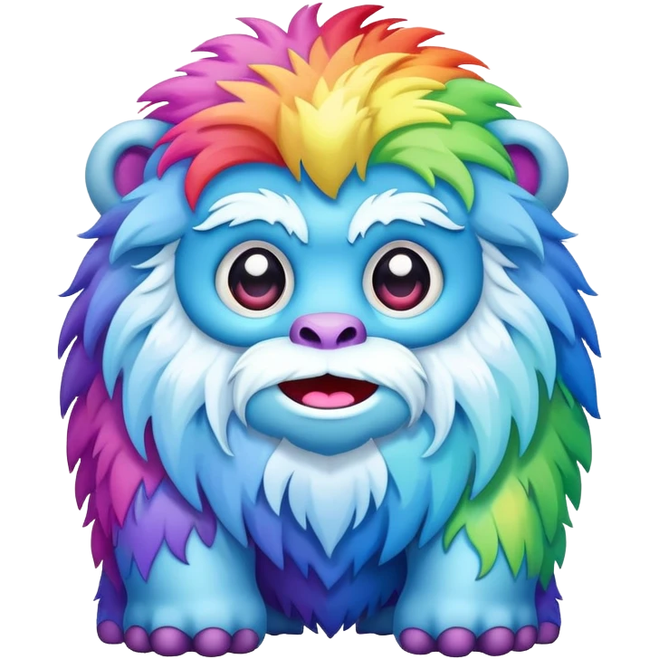 easter rainbow yeti emoji