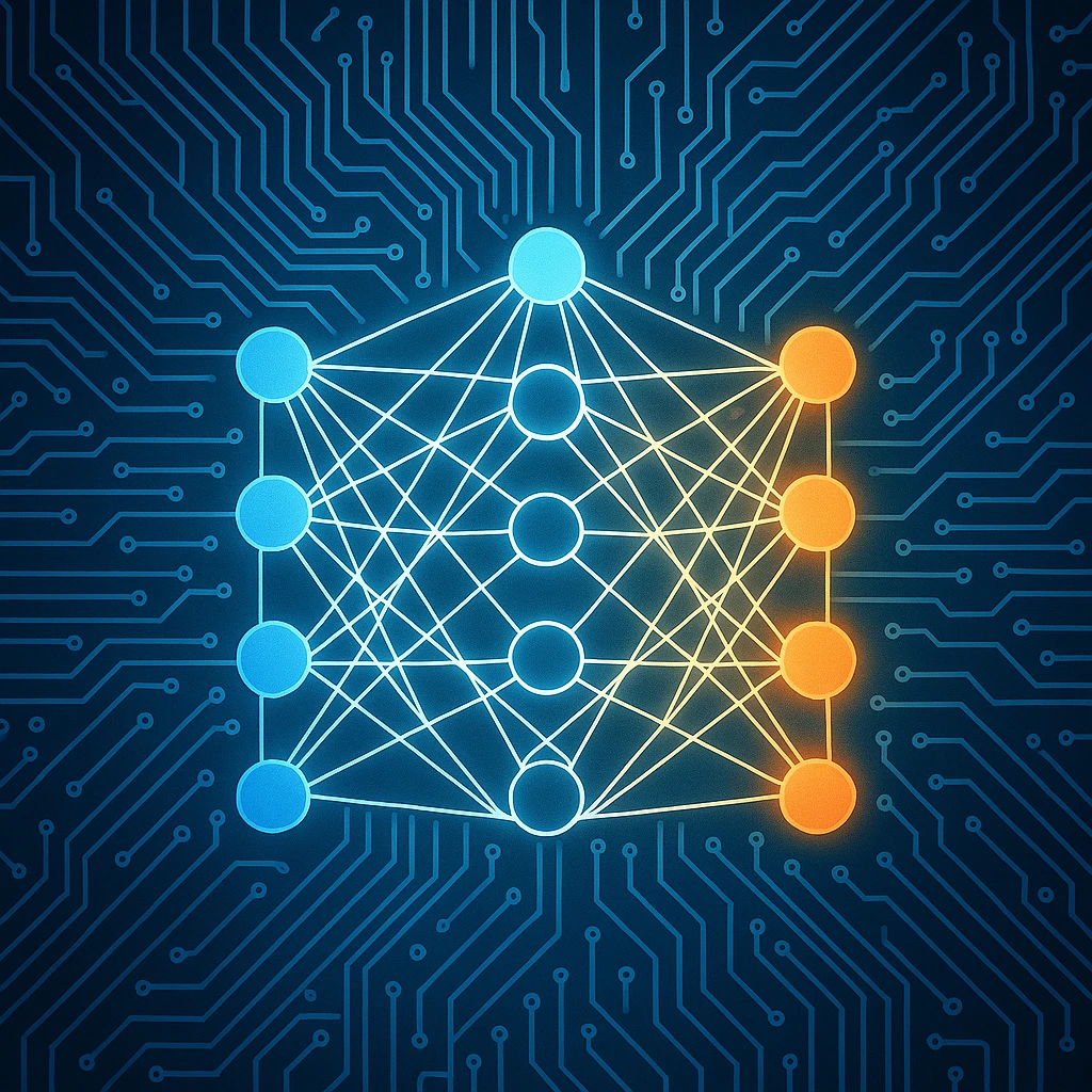 neural network with circuit pattern emoji