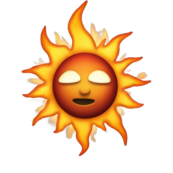 burning sun closeup emoji