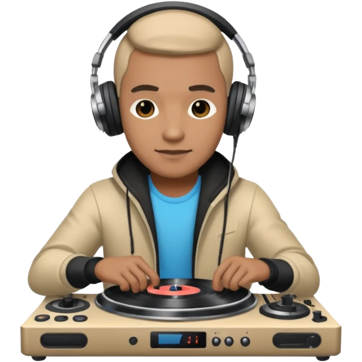 a DJ with headphone and a turntable emoji