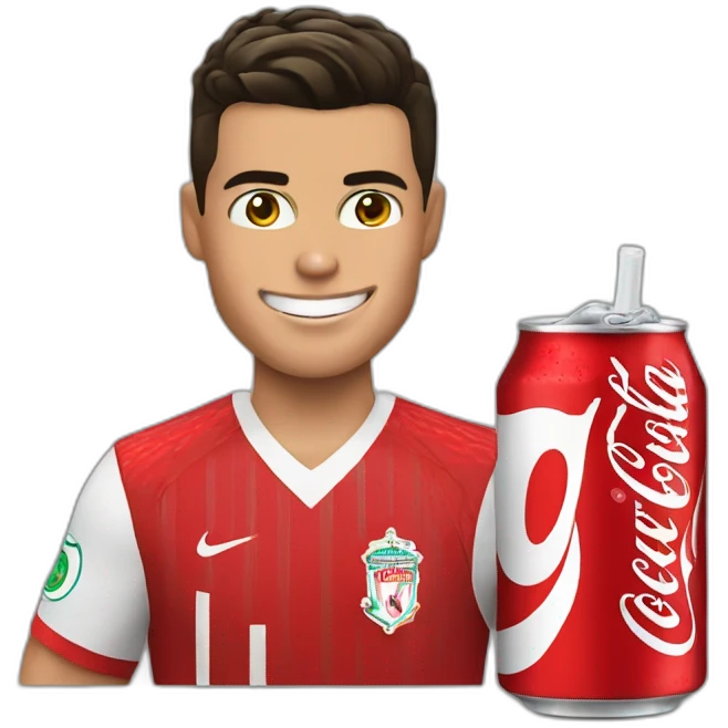 Cristiano Ronaldo drink coca cola emoji