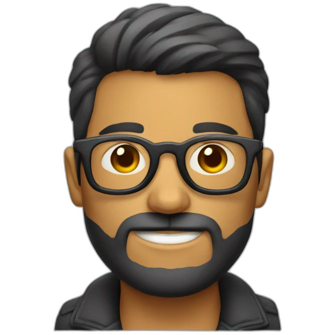 hombre calvo con gafas emoji