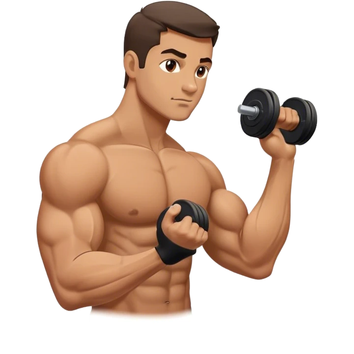 side view guy doing bicep-curls emoji