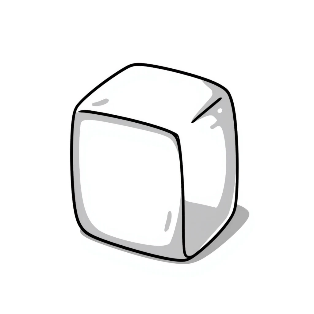 hand drawn ice cube emoji
