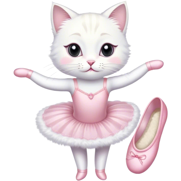 Ballerina white cat emoji