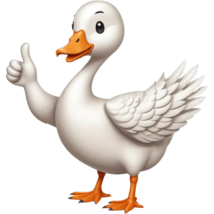art style drawing goose character giving a thumbs up emoji