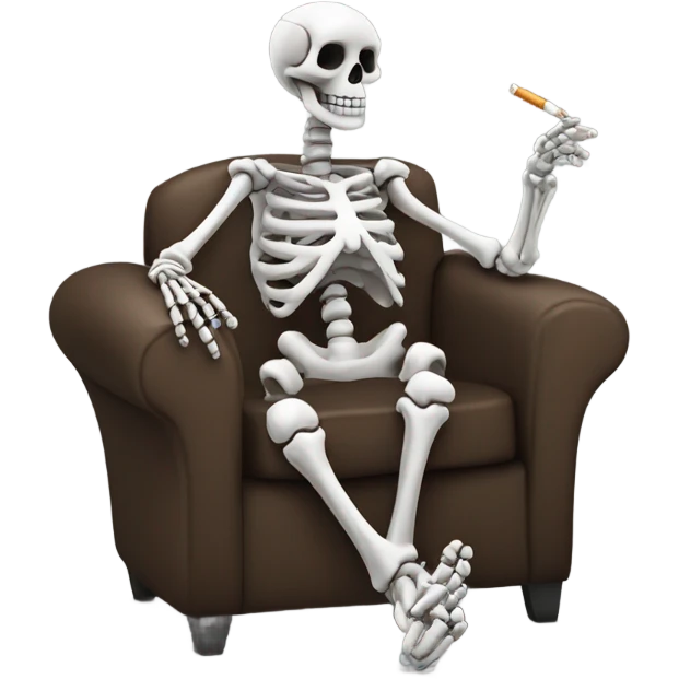 Skeleton smoking emoji