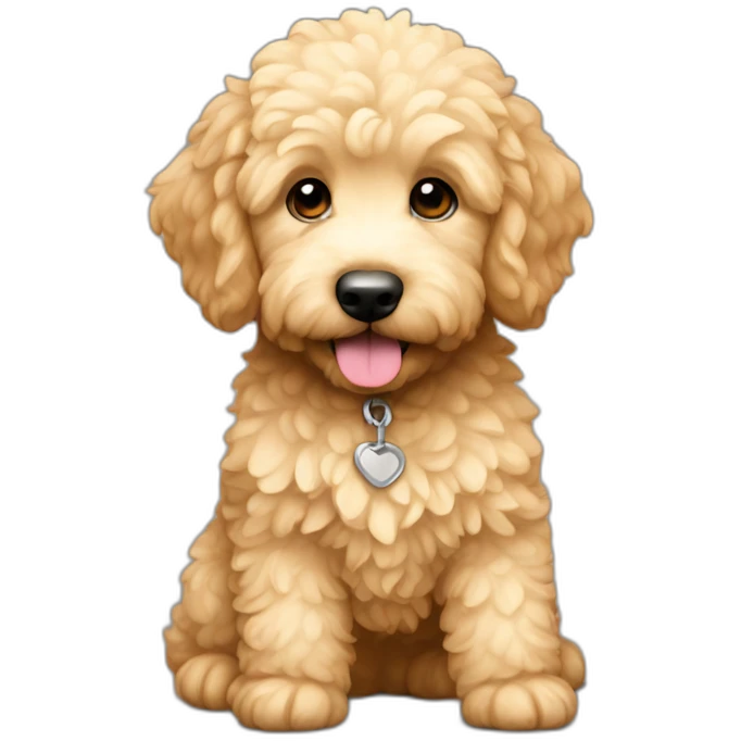 Light-colored Mini golden doodle emoji