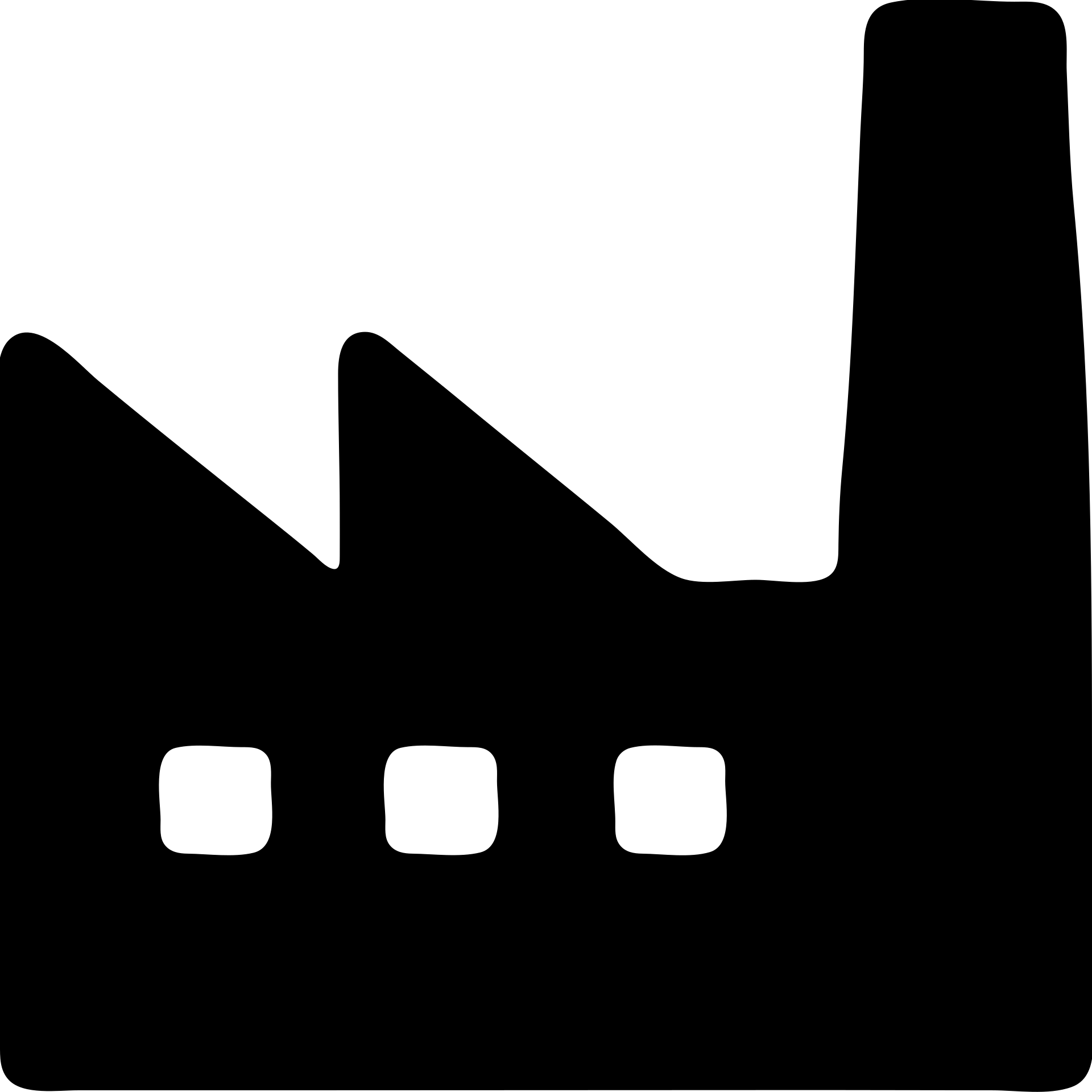 minimalist silhouette of a factory, solid black fill, modern style emoji