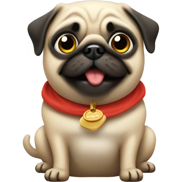 Pug accepting an invitation emoji