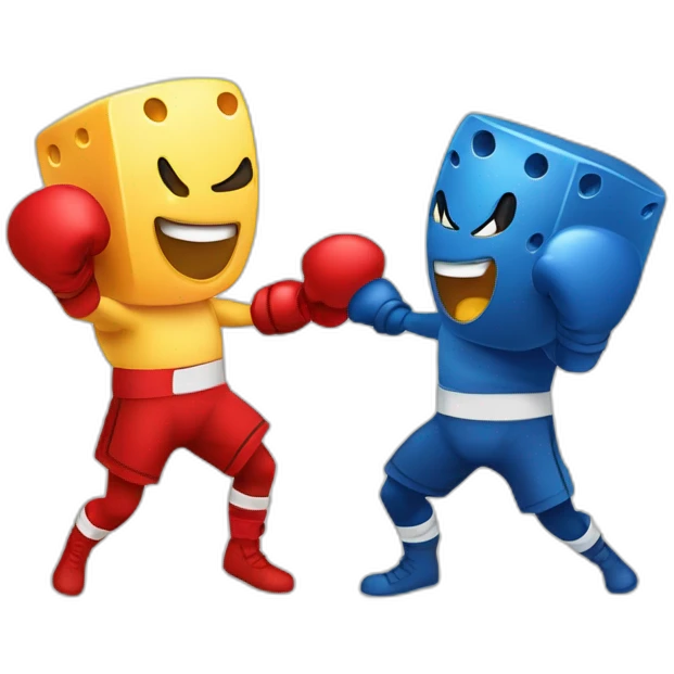 Create a dynamic vector illustration of a chees  boxing scene on a white background, capturing the essence of excitement and competition in a whimsical or playful style. emoji