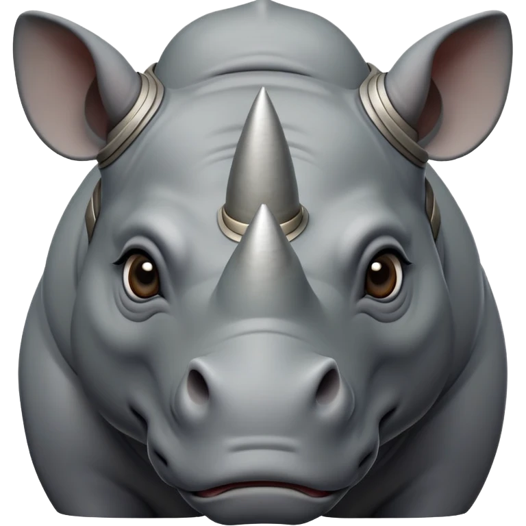 cinematic-noble-rhinoceros-portrait-emoji,-poised,-with-a-massive,-powerful-build-and-a-thick,-armored-hide-of-slate-gray,-deep-set-soulful-piercing-eyes,-simplified-yet-sharp-and-sophisticated-features,-highly-detailed, with large black eyes emoji