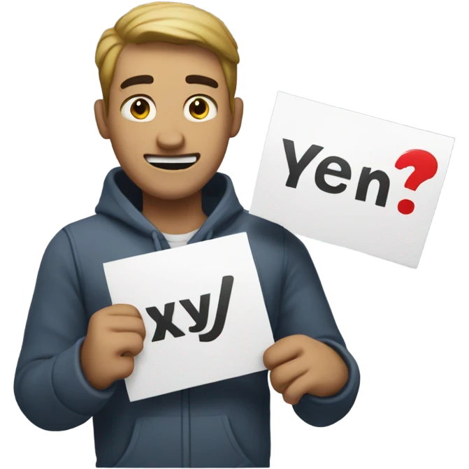 guy holding a “hurry” sign emoji