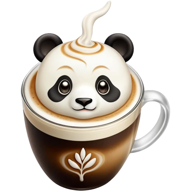 Panda latte art emoji