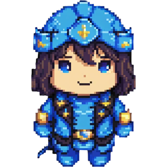 Kaiser from Blue Lock, pixel art style emoji