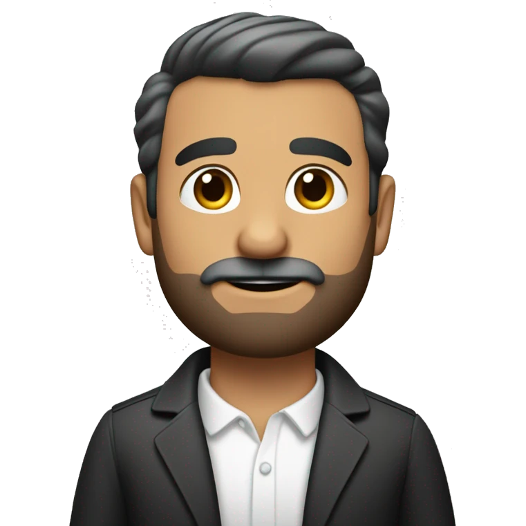 Chico mayor, moreno, con barba, con un pincel en la mano emoji