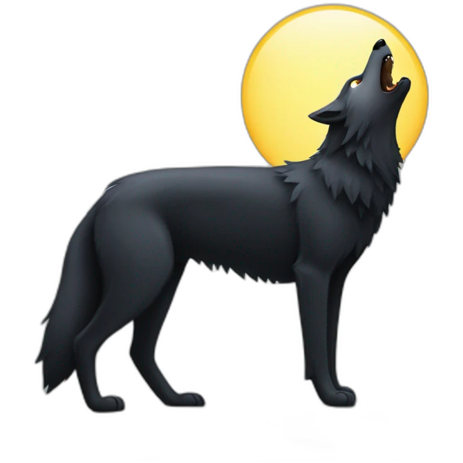 Black wolf howling  emoji