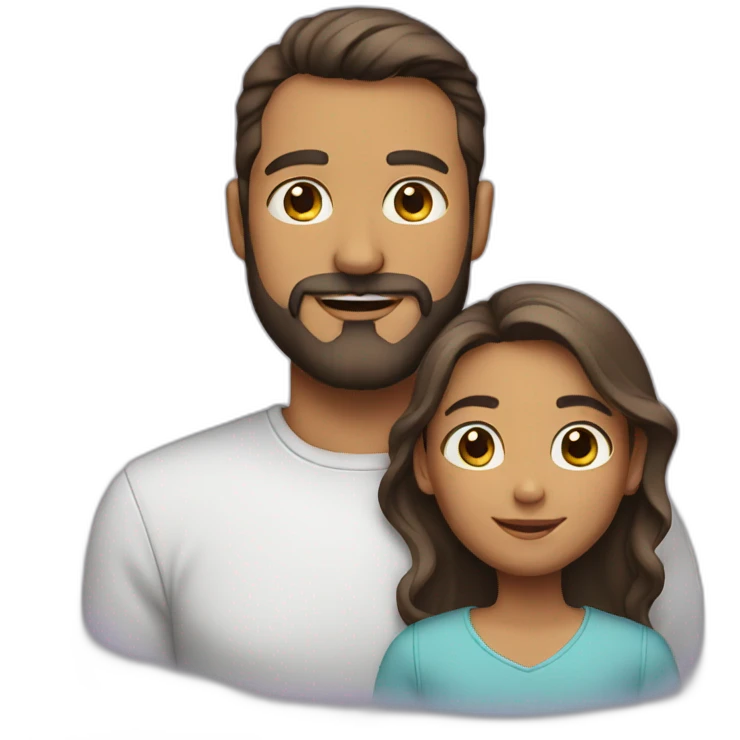 Dad with beard daughter emoji