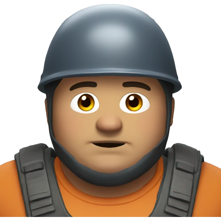 fat guy with a helmet from the game rust emoji