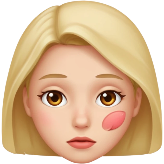 A blushing and hiding emoji