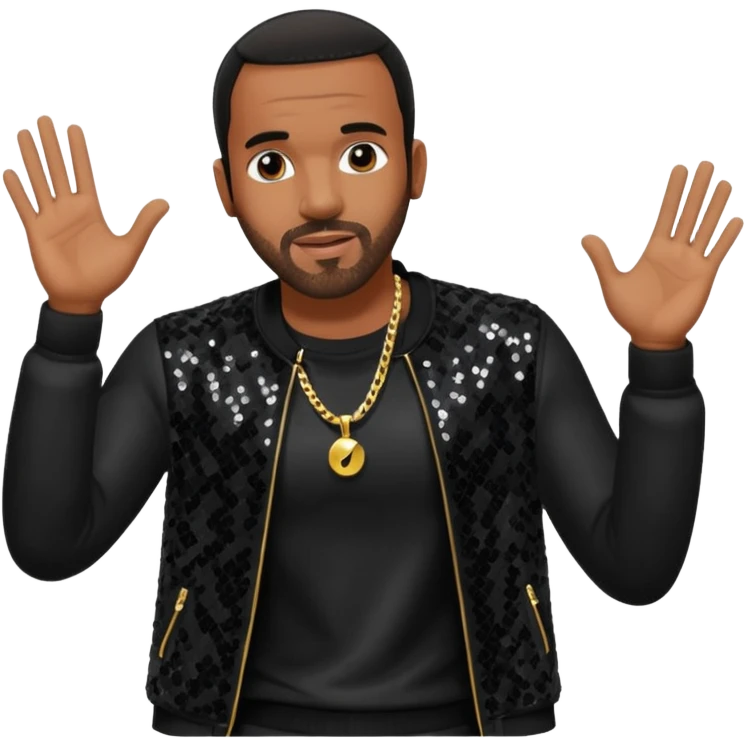 Craig David with black sequin outfit emoji