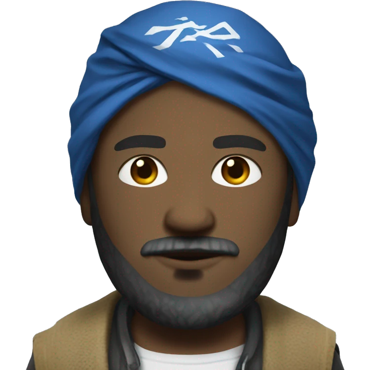 GTA Character with blue bandana and make it a white person with beard emoji