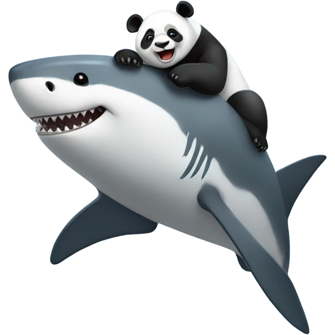 Panda riding a shark emoji