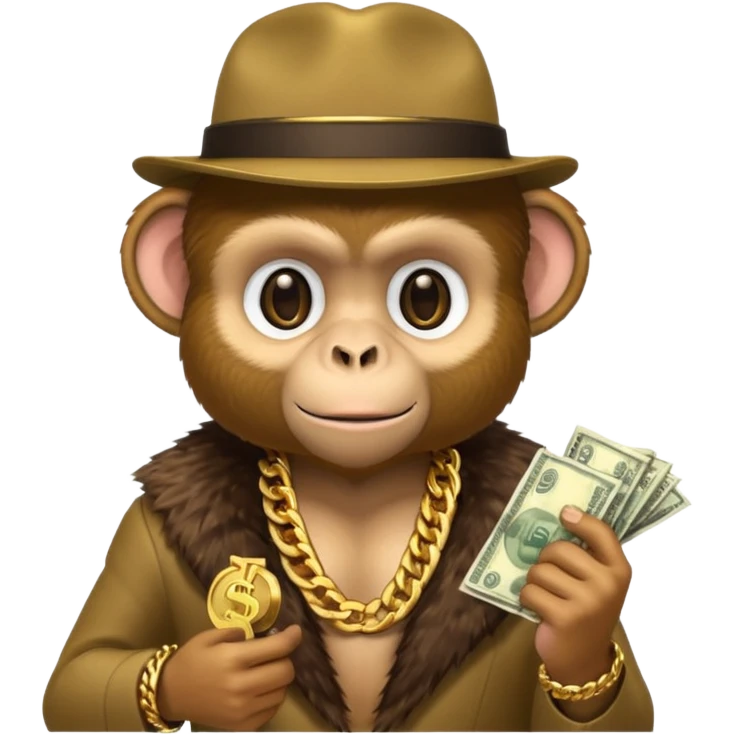 gangester monkey with money emoji