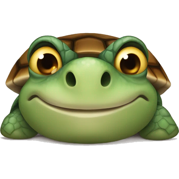 Turtle biting lip emoji
