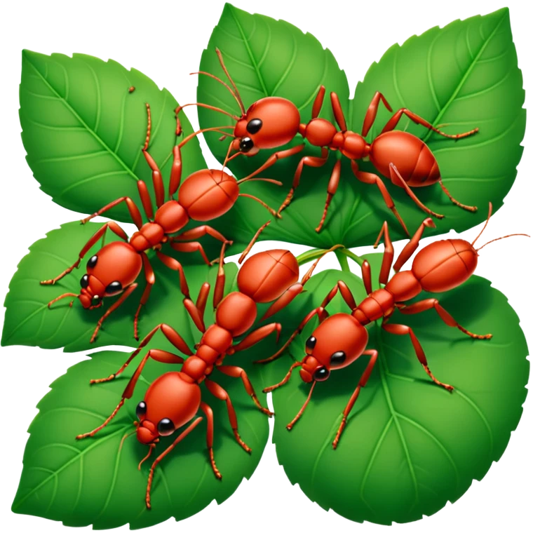 red ants on leaf emoji